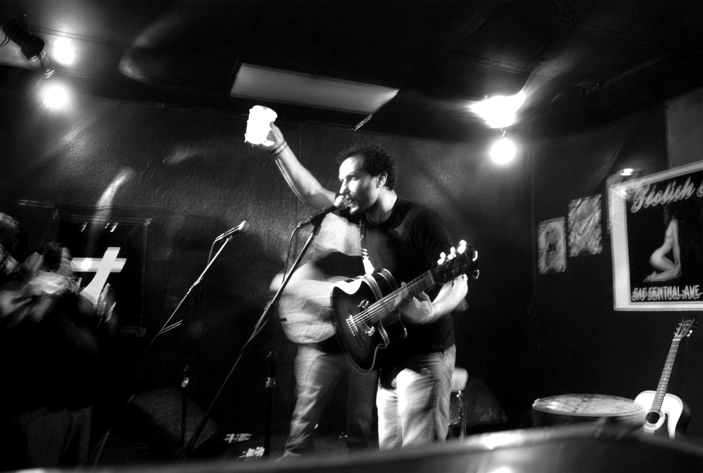 Justin Vilardi of Paint The Town Red, singing in the studio
